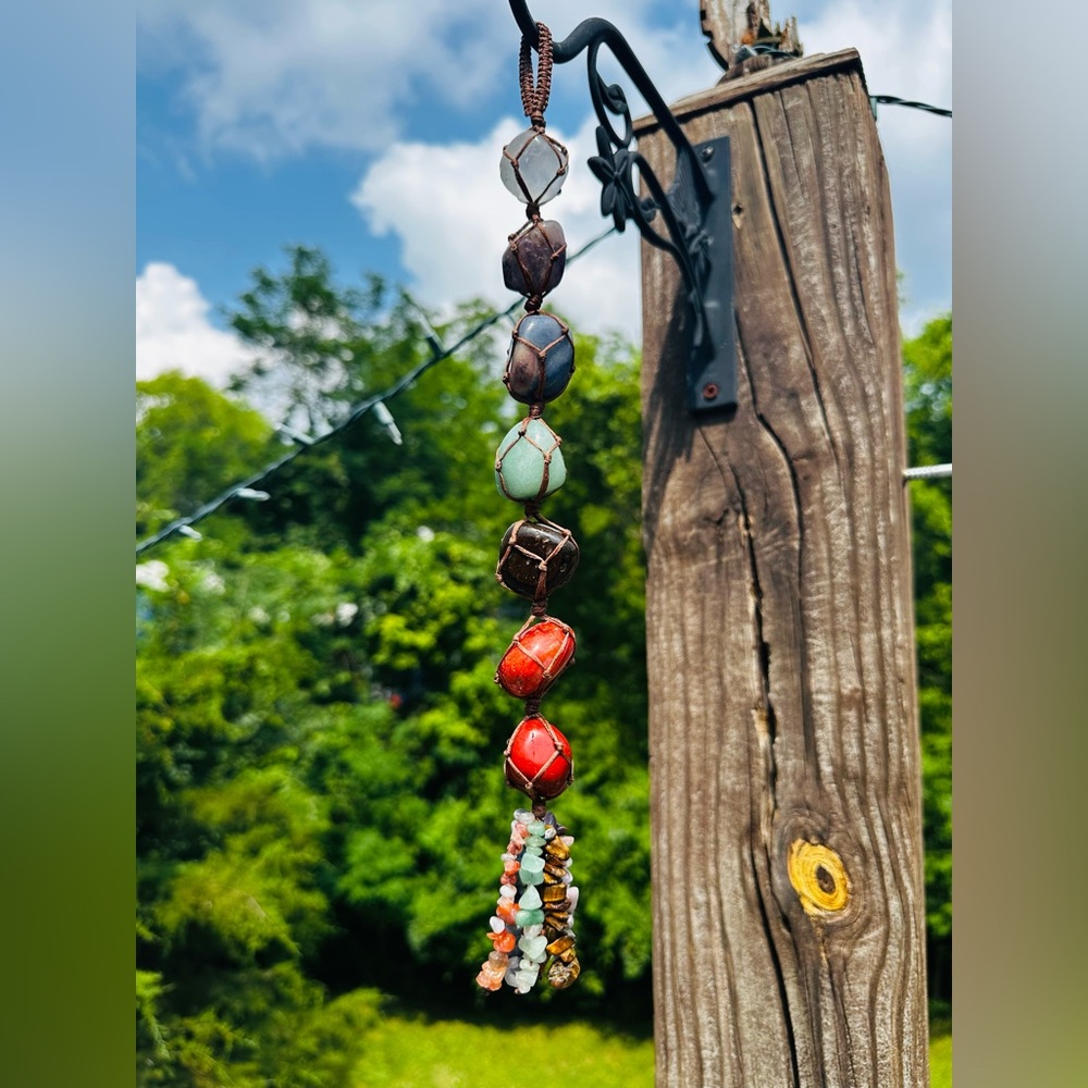 Multicolor Chakra hanging Beaded Art